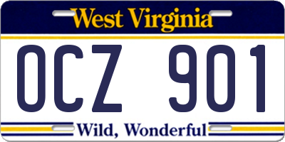 WV license plate OCZ901