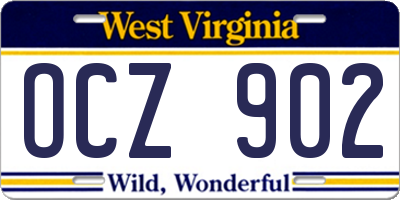 WV license plate OCZ902