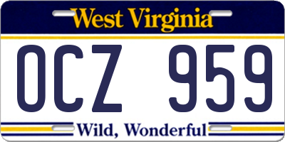 WV license plate OCZ959
