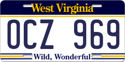 WV license plate OCZ969