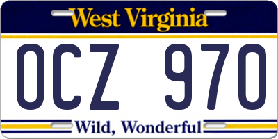 WV license plate OCZ970