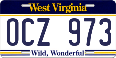 WV license plate OCZ973
