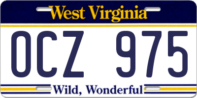 WV license plate OCZ975