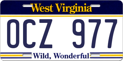 WV license plate OCZ977