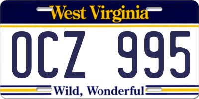 WV license plate OCZ995