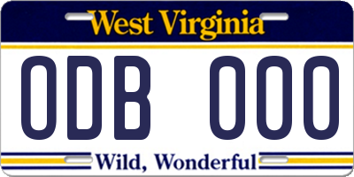 WV license plate ODB000