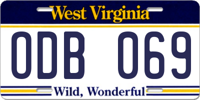 WV license plate ODB069