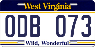 WV license plate ODB073