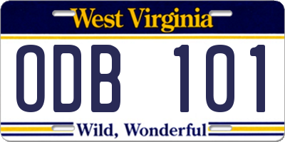 WV license plate ODB101