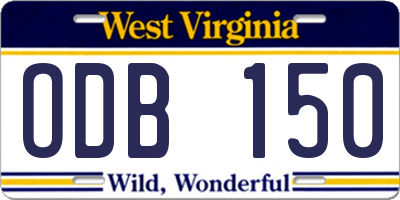 WV license plate ODB150
