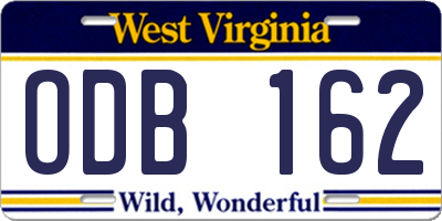 WV license plate ODB162