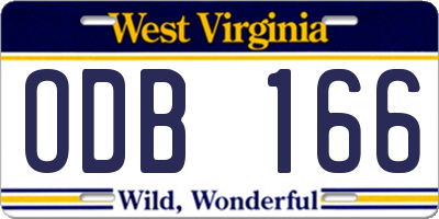 WV license plate ODB166
