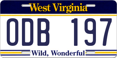 WV license plate ODB197