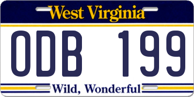WV license plate ODB199
