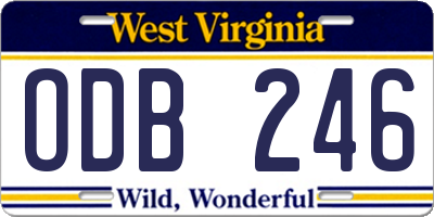 WV license plate ODB246
