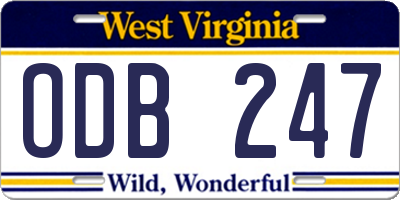 WV license plate ODB247