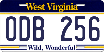 WV license plate ODB256