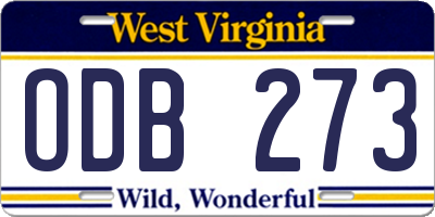 WV license plate ODB273
