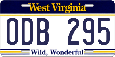 WV license plate ODB295