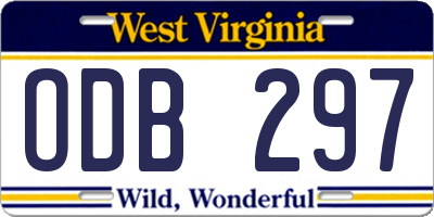 WV license plate ODB297