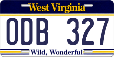 WV license plate ODB327
