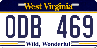 WV license plate ODB469