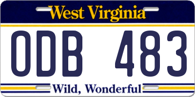 WV license plate ODB483
