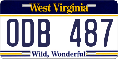 WV license plate ODB487