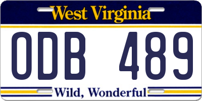 WV license plate ODB489