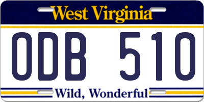 WV license plate ODB510