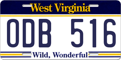 WV license plate ODB516