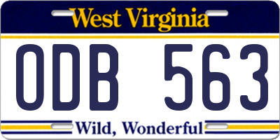 WV license plate ODB563