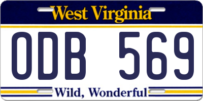 WV license plate ODB569