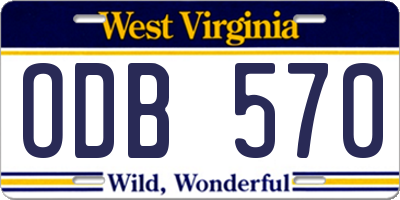 WV license plate ODB570
