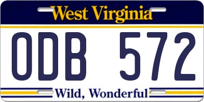 WV license plate ODB572