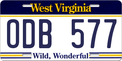 WV license plate ODB577