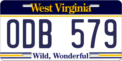 WV license plate ODB579