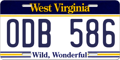 WV license plate ODB586