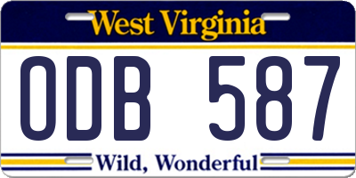 WV license plate ODB587