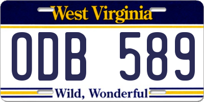 WV license plate ODB589