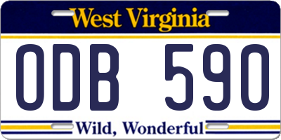 WV license plate ODB590