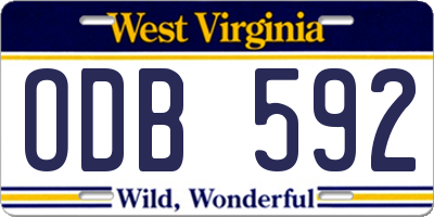 WV license plate ODB592