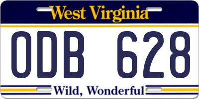 WV license plate ODB628
