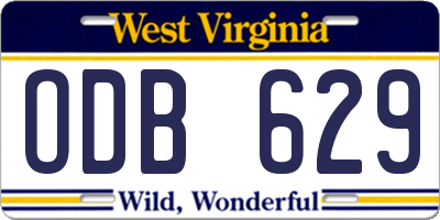 WV license plate ODB629