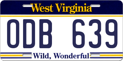 WV license plate ODB639
