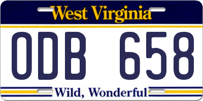 WV license plate ODB658
