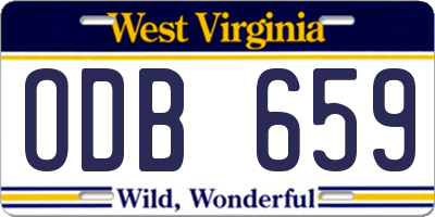 WV license plate ODB659