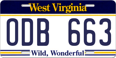 WV license plate ODB663