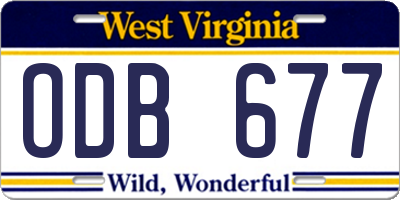 WV license plate ODB677