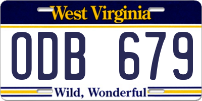 WV license plate ODB679
